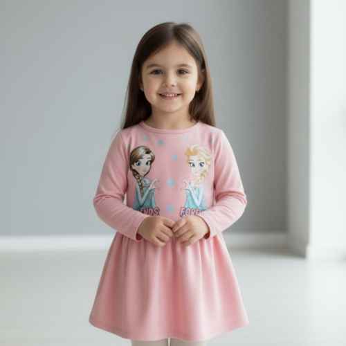 Детска рокля Мариела, светлорозова