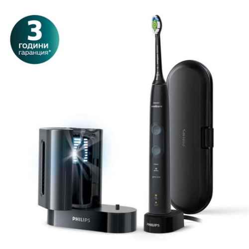 Звукочестотна четка за зъби Philips Sonicare ProtectiveClean 5100 + UV санитайзер, черна