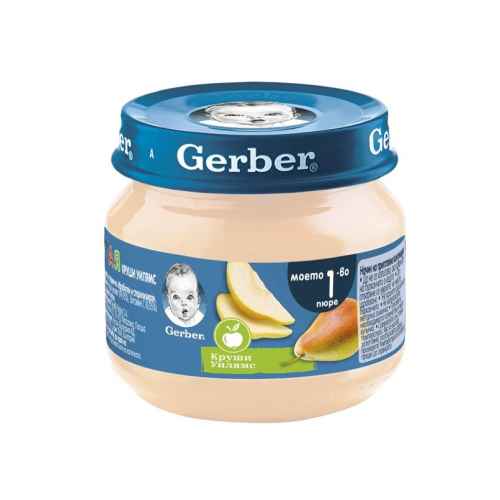 Бебешко пюре Gerber, Круши Уилямс 6м 80 гр.