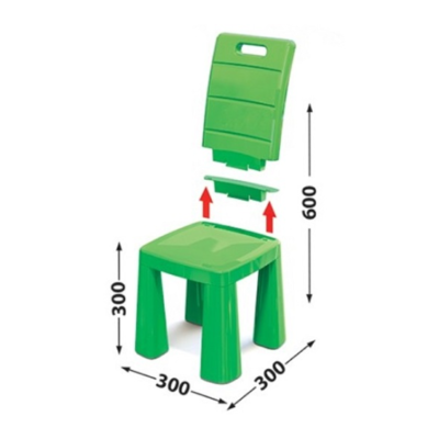 Детско столче-табуретка 3toysm, зелено