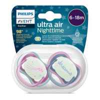 Комплект 2 бр. светещи в тъмното ортодонтични залъгалки Philips Avent Ultra Air Night 6-18м, розови с декорация Звезда и надпис Dreams, в кутия за стерилизиране и пренасяне-ClBqj.jpeg