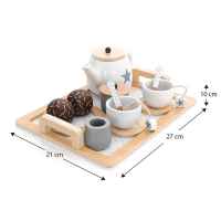 Дървен Комплект за кафе и чай с аксесоари Ginger , WHITE/GRAY-CpcUC.jpg