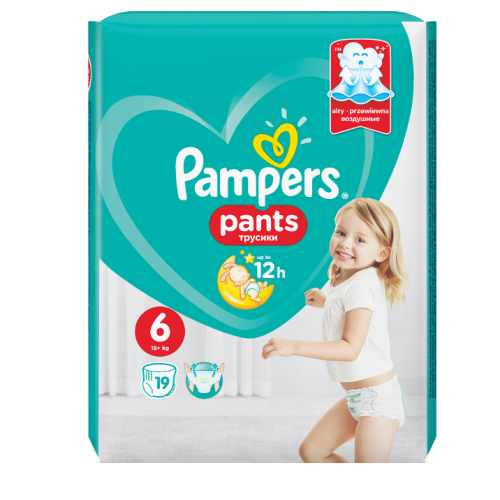 Гащички за еднократна употреба Pampers 6 CP, 15+ кг 19 бр.