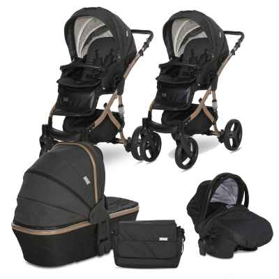 Комбинирана бебешка количка 3в1 Lorelli Rimini Premium, Black