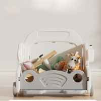 Детски подвижен органайзер с дъска за рисуване Feelkids, Сива кола-DhpUF.jpeg