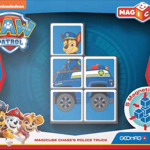 Магнитен конструктор Geomag Magicube, Paw Patrol, Полицейската кола на Чейс, 5 части