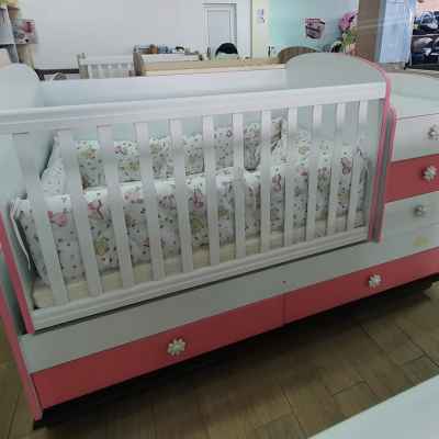 Трансформиращо се легло Arbor BABY & JUNIOR, Бяло с розово