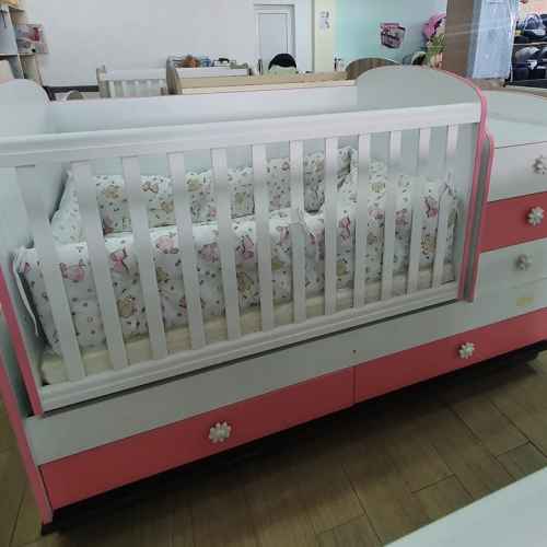 Трансформиращо се легло Arbor BABY & JUNIOR, Бяло с розово