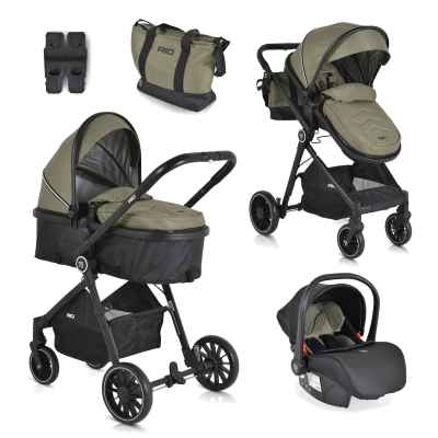 Комбинирана бебешка количка 3в1 Moni Rio, зелен