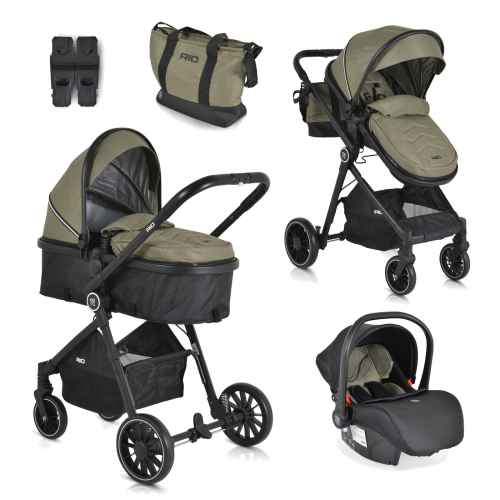 Комбинирана бебешка количка 3в1 Moni Rio, зелен