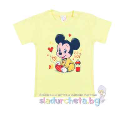 Бебешка тениска Светли, жълта