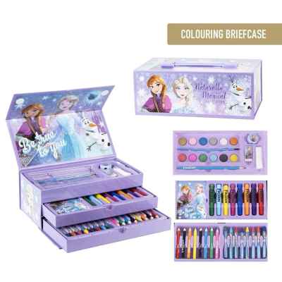 Триетажен куфар с моливи, флумастрери и боички Cerda, Frozen