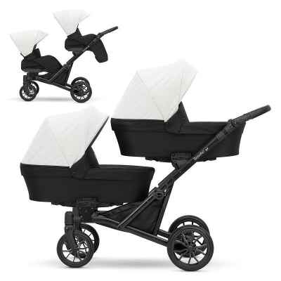Бебешка количка за близнаци 2в1 Kunert Booster Light, черна