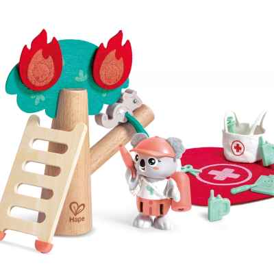 Дървен комплект Hape, спасителна служба, 17 части