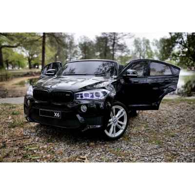 Акумулаторен двуместен джип JJ BMW X6M 12V, черен металик 2024