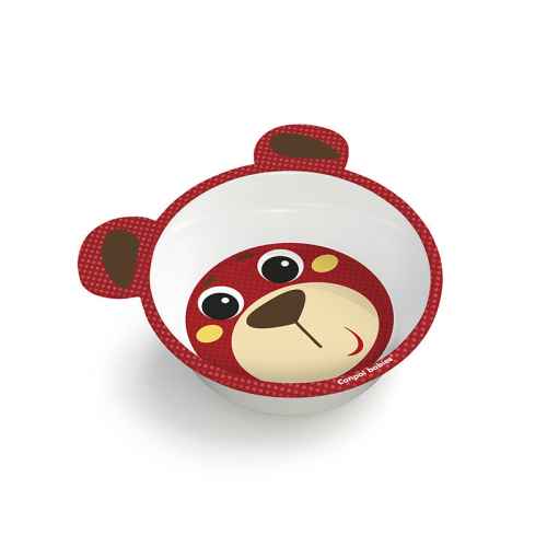 Меламинова купа с ушички Canpol Transparent 4м+ 490мл, червена