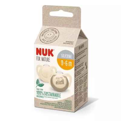 Залъгалка силикон NUK for NATURE 0-6 мес. 2бр., бежова