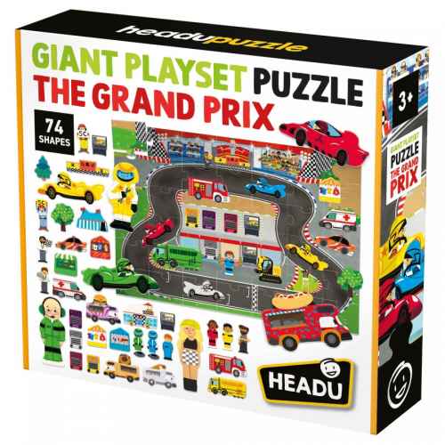 Образователен пъзел Headu, Giant Playset, The Grand Prix, 42 части