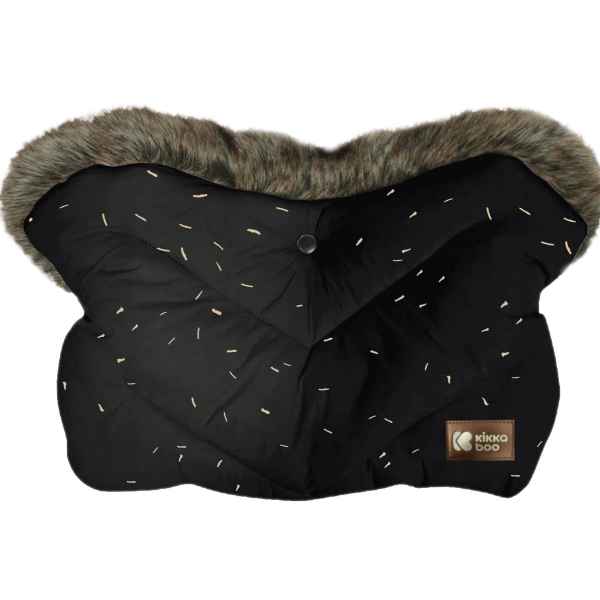 Ръкавица за количка Kikka Boo Luxury Fur Confetti, Black-GceuV.jpg