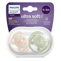 Ортодонтични залъгалки Philips AVENT Ultra Soft, синя с декорация Тукан и Листа в кутия за стерилизиране, 2 бр.-GdgPj.png