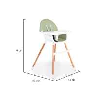 Дървен стол за хранене Cangaroo Gelato, мента-GjrwV.jpeg