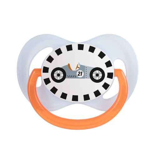 Силиконова залъгалка със симетрична форма Canpol So Cool 6-18м, оранжева