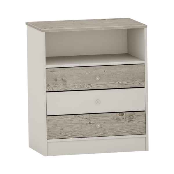 Скрин с три чекмеджета Arbor №5, Хималайски дъб + Бял-Grinw.jpeg