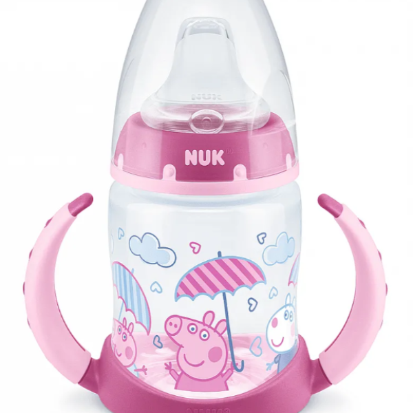 Шише Nuk First Choice 150 мл. със силиконов накрайник 6-18 м., Peppa Pig розово-GxZVu.png