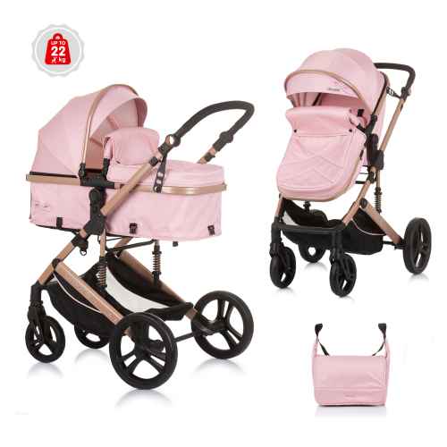 Комбинирана бебешка количка 2в1 Chipolino Аморе, фламинго