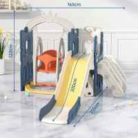 Детски комплект за игра 2 в 1 Feelkids, Замък, пързалка и люлка в бежов-HoPRk.jpeg