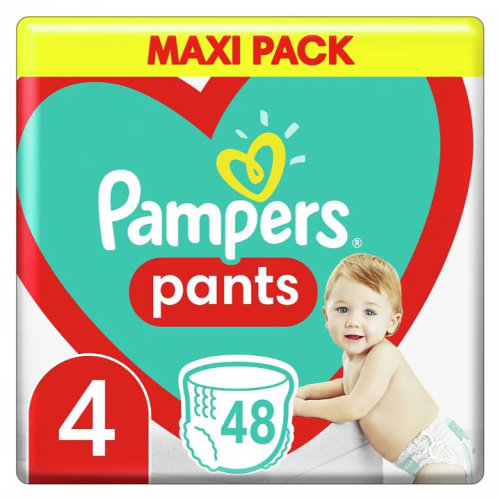 Гащички за еднократна употреба Pampers 4 Maxi, 9-15 кг 48 бр.