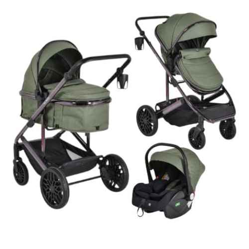 Комбинирана бебешка количка 3в1 Moni All road, Dark-green