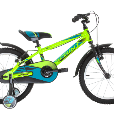Детски велосипед Sprint Casper 18, неоново зелено и тюркоазено