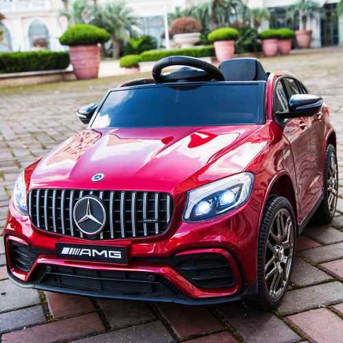 Акумулаторен джип JJ Mercedes GLC63 COUPE 4X4, червен металик