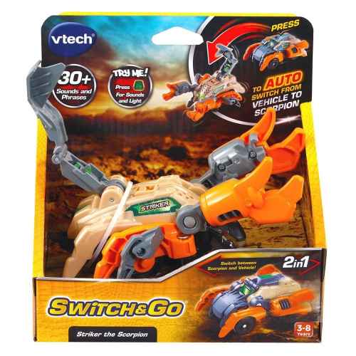 Интерактивна играчка Vtech, Трансформър Striker, Автомобил и Скорпион 2 в 1, Оранжев