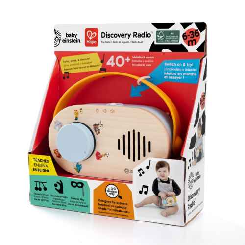 Музикална играчка Hape Baby Einstein, Дървено занимателно образователно радио