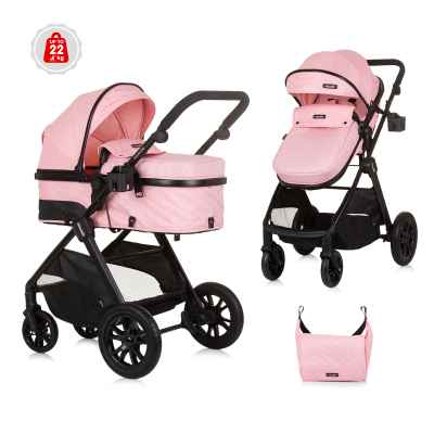 Комбинирана бебешка количка Chipolino Хармъни, фламинго