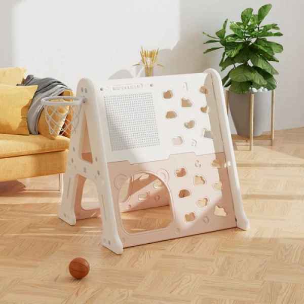 Детска пластмасова стена за изкачване 5 в 1 Feelkids, розова-IzQeO.jpeg