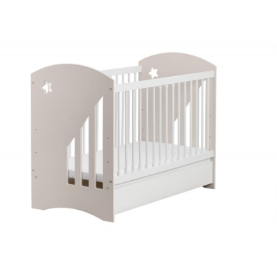 Детска кошара Galix Baby Moon + матрак 60/120 см, бежова