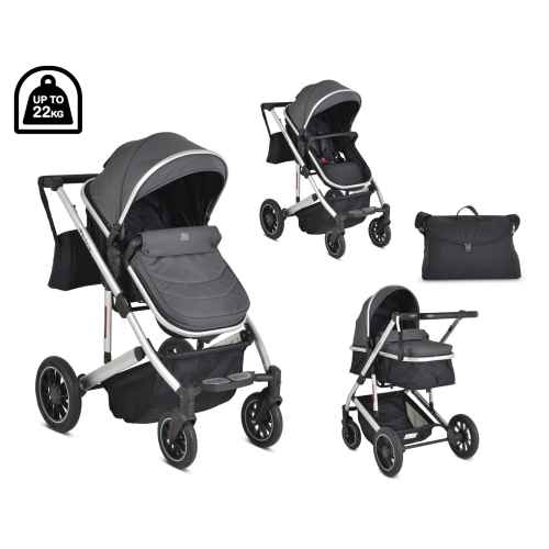 Комбинирана бебешка количка 2в1 Moni Thira, сива