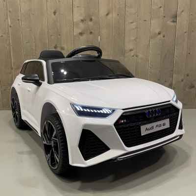 Акумулаторен джип JJ Audi RS 6 4X4, бял металик