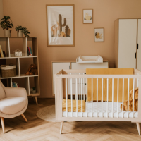 Детска стая Baby Sofie с гардероб 2 крила + матрак 60/120 см, с кошара в бяло-JS3YT.png