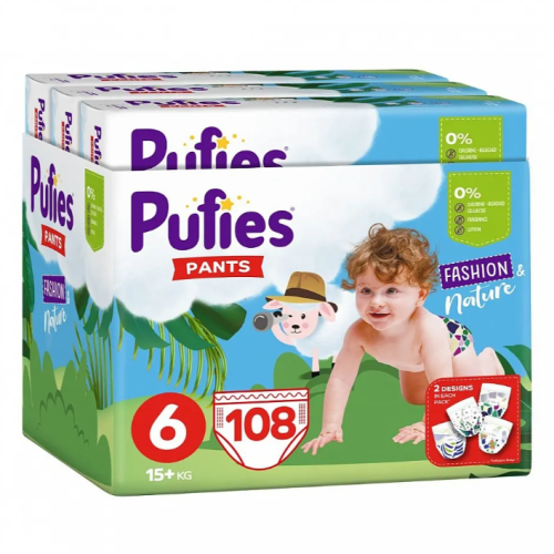 Гащички Pufies Fashion & Nature 6, 15кг+ 108 бр.