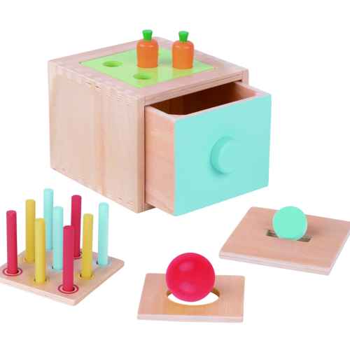 Монтесори дървен куб 4в1 Tooky Toy