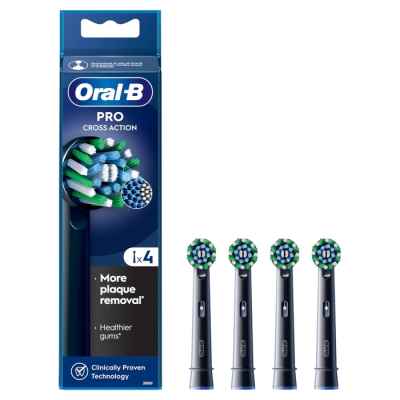 Накрайник за електрическа четка за зъби Oral-B Cross Action EB 50-4, черен 4 бр.