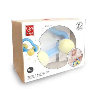 Бебешка дрънкалка и гризалка 2 в 1 Hape, Кола