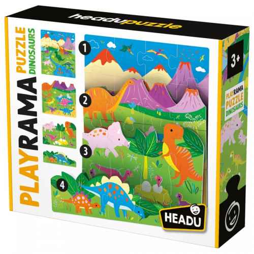 Пъзел Headu, Playrama, Динозаврите, 40 части