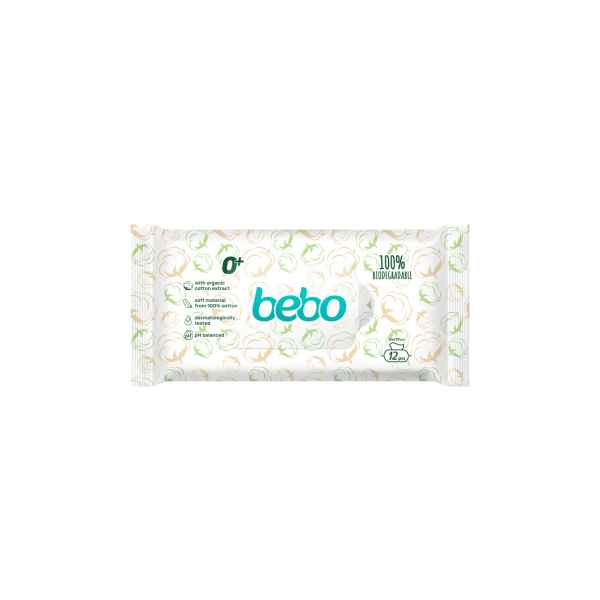 Влажни кърпички Биоразградими Бебо 99% вода, 12 бр.-KWqKD.jpeg