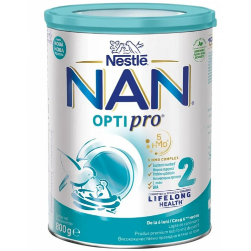 Висококачествено преходно мляко Nestle NAN 2 OPTIPRO HM-O, 0-6м 800 гр.