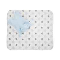 Одеяло 90х75 см Lorelli Poffy Duo, с възглавничка животинче 45х30 см, Бяло със синьо мече-Kauut.jpeg